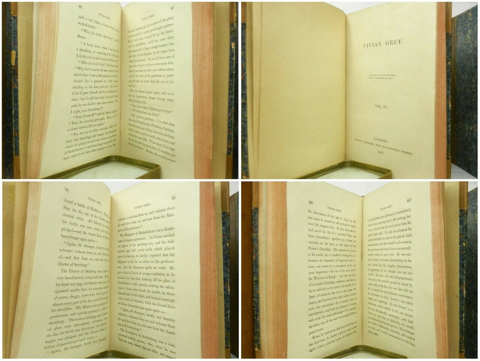 VIVIAN GREY BY BENJAMIN DISRAELI 1826-1827 FIRST EDITION SET IN FIVE VOLUMES