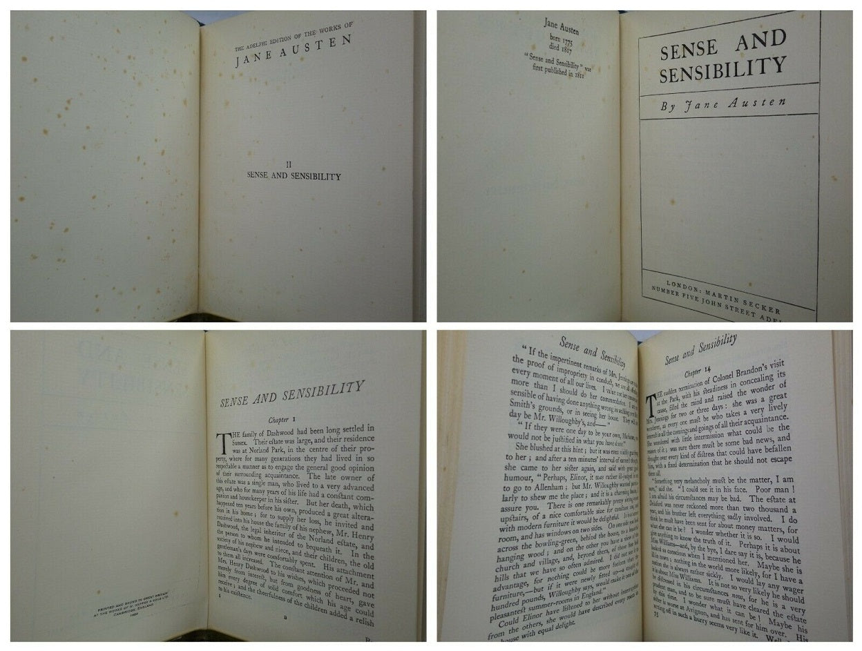 THE ADELPHI EDITION OF JANE AUSTEN'S WORKS 1939