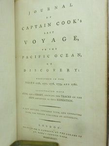 JOURNAL OF CAPTAIN COOK's LAST VOYAGE, TO THE PACIFIC OCEAN, ON DISCOVERY 1785