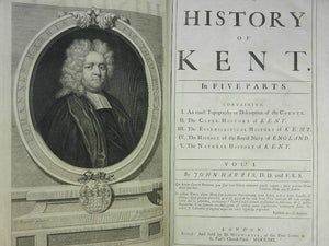 THE HISTORY OF KENT BY JOHN HARRIS 1719 First Edition, 43 Fine Engraved Plates
