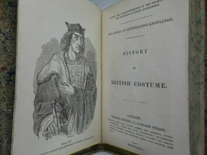 HISTORY OF BRITISH COSTUME 1834 LEATHER BOUND