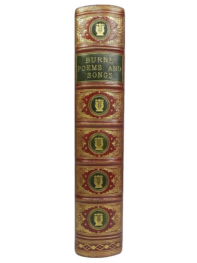 ROYAL SCOTTISH BINDING - POEMS & SONGS OF ROBERT BURNS 1868 FINE MOROCCO LEATHER