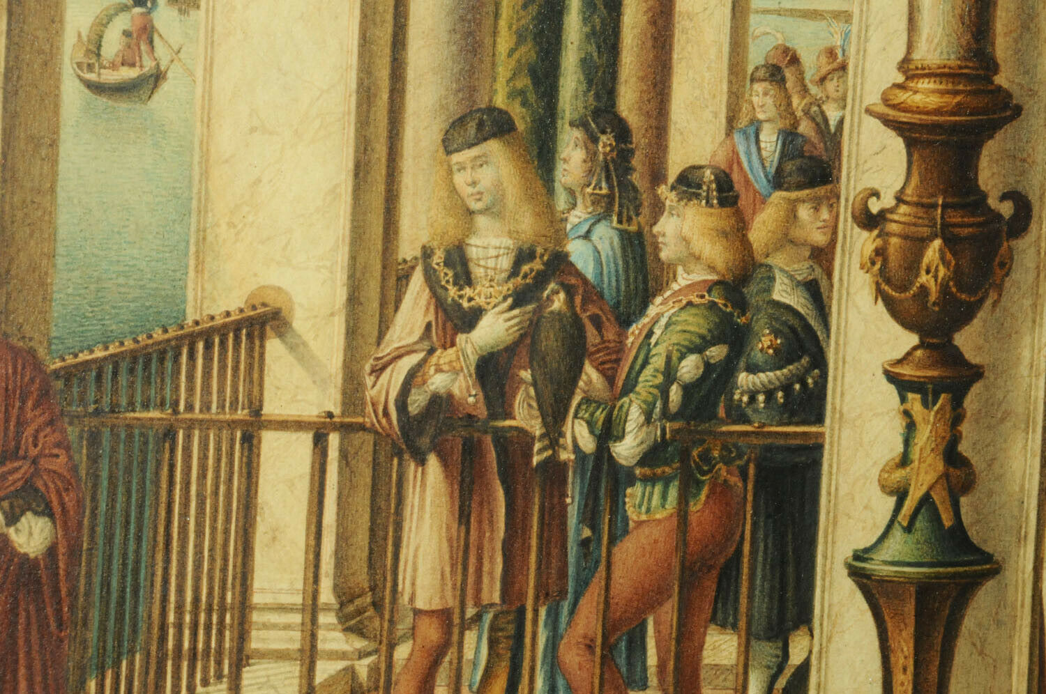 L. DESIDERY SIGNED WATERCOLOUR (19TH CENTURY) AFTER VITTORE CARPACCIO'S ORIGINAL - ITALIAN RENAISSANCE SCENE - ARRIVAL OF THE AMBASSADORS