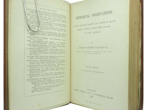 GEOLOGICAL OBSERVATIONS BY CHARLES DARWIN 1876 Second Edition