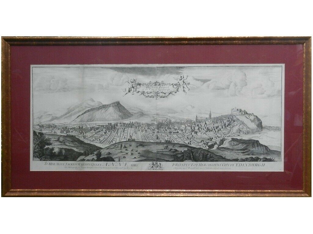 TOPOGRAPHICAL PANORAMA; North Prospect of Edinburgh, Scotland. JOHN SLEZER c1720