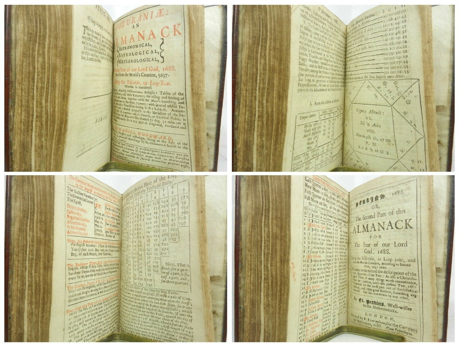 ALMANACKS FOR THE YEAR 1688, Contemporary Red Morocco Binding