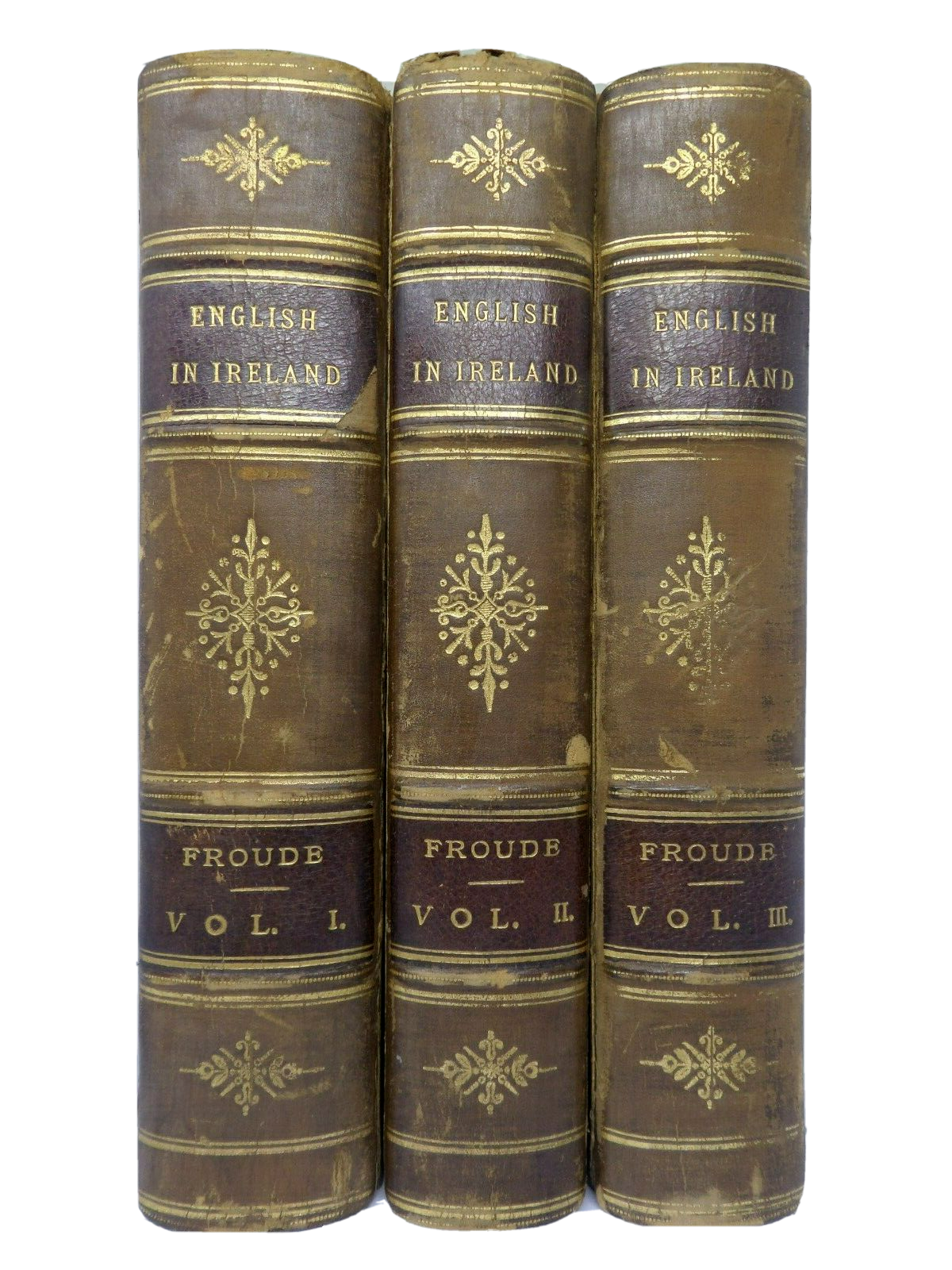 THE ENGLISH IN IRELAND IN THE 18TH CENTURY BY JAMES FROUDE 1887 LEATHER BOUND