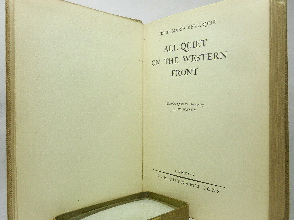 ALL QUIET ON THE WESTERN FRONT BY ERICH MARIA REMARQUE 1929 First UK Edition