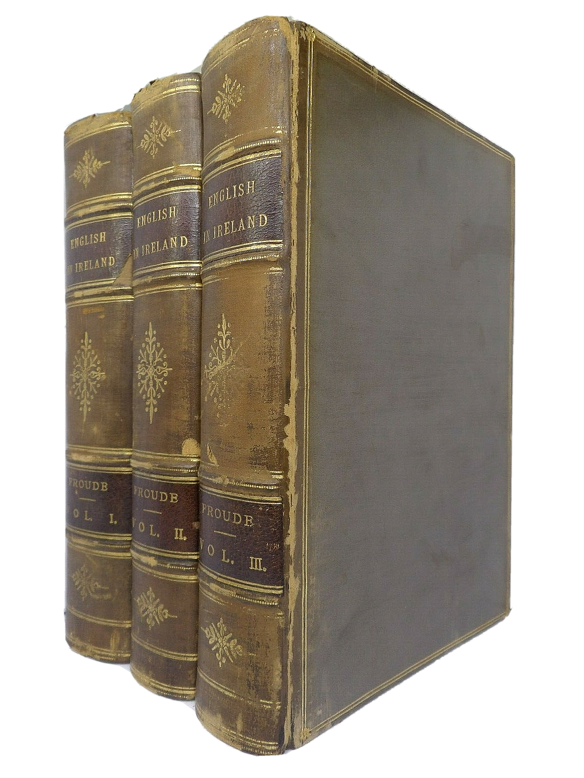 THE ENGLISH IN IRELAND IN THE 18TH CENTURY BY JAMES FROUDE 1887 LEATHER BOUND