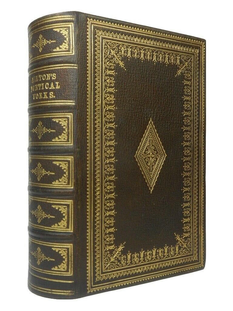 THE POETICAL WORKS OF JOHN MILTON 1862 Paradise Lost, Fine Gilt Morocco Binding