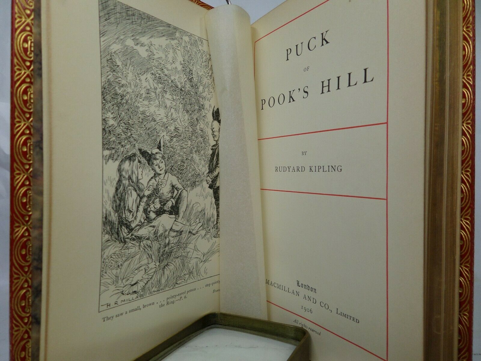 PUCK OF POOK'S HILL BY RUDYARD KIPLING 1906 FIRST EDITION, FINE BAYNTUN BINDING