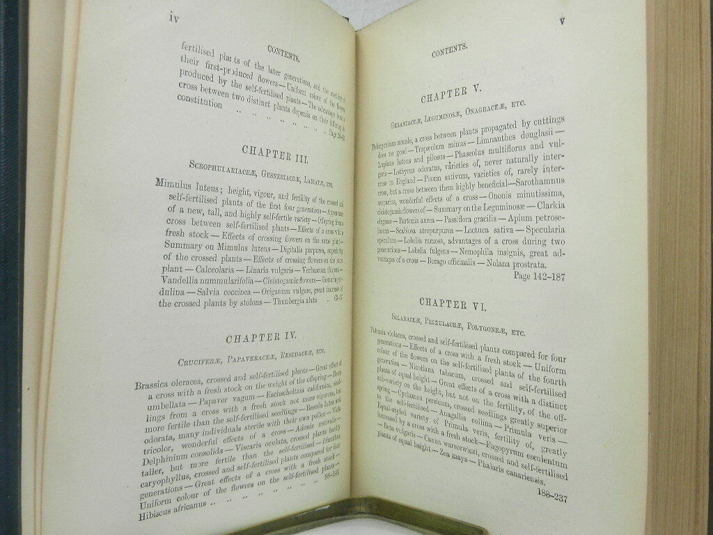 THE EFFECTS OF CROSS & SELF FERTILISATION BY CHARLES DARWIN 1888 Second Edition