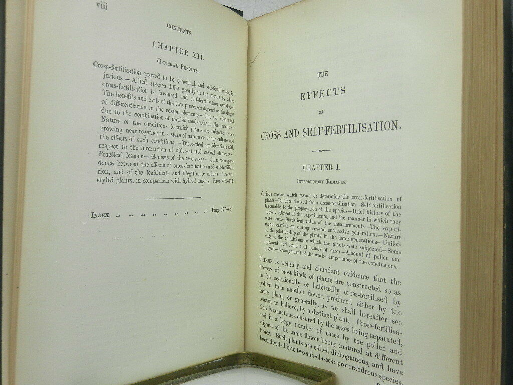 THE EFFECTS OF CROSS & SELF FERTILISATION BY CHARLES DARWIN 1888 Second Edition