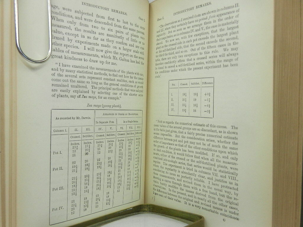 THE EFFECTS OF CROSS & SELF FERTILISATION BY CHARLES DARWIN 1888 Second Edition