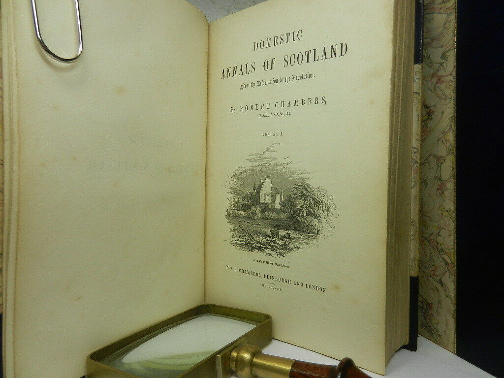 DOMESTIC ANNALS OF SCOTLAND BY ROBERT CHAMBERS 1858-1861 Fine Leather-Bound Set