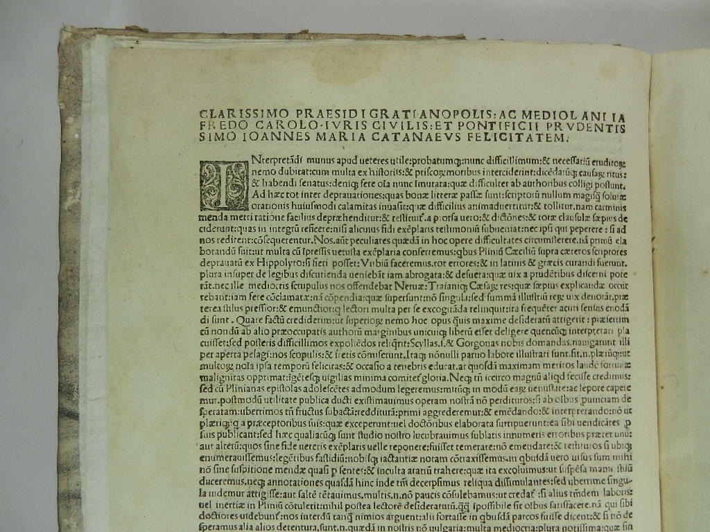 1506 WORKS OF PLINY THE YOUNGER Panegyrics Letters Trajan, Post-incunabulum