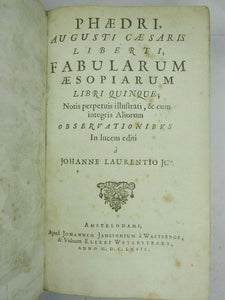 THE FABLES OF AESOP & PHAEDRUS IN LATIN & GREEK 1667 First Edition, Illustrated