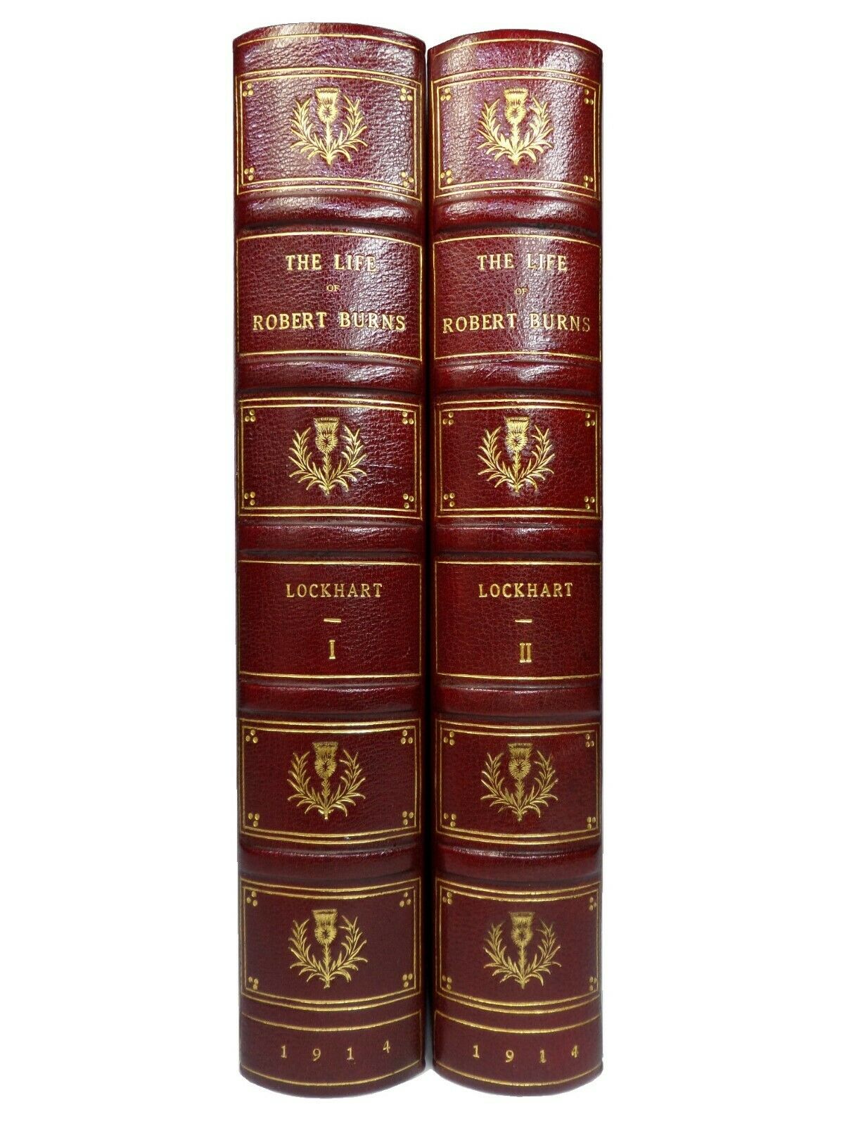 THE LIFE OF ROBERT BURNS BY JOHN GIBSON LOCKHART 1914 FINE LEATHER BINDINGS