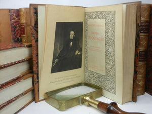 THE COLLECTED WRITINGS OF THOMAS DE QUINCEY 1896 Leather-Bound In 14 Volumes