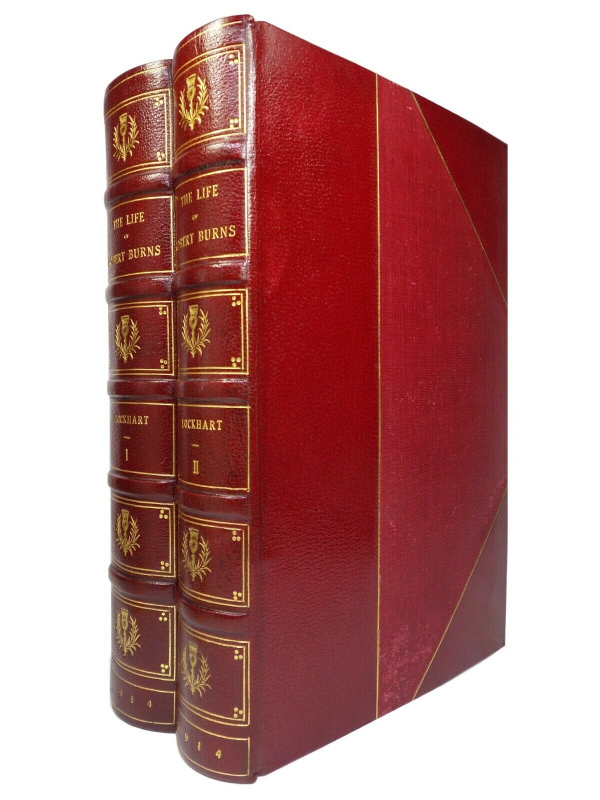 THE LIFE OF ROBERT BURNS BY JOHN GIBSON LOCKHART 1914 FINE LEATHER BINDINGS