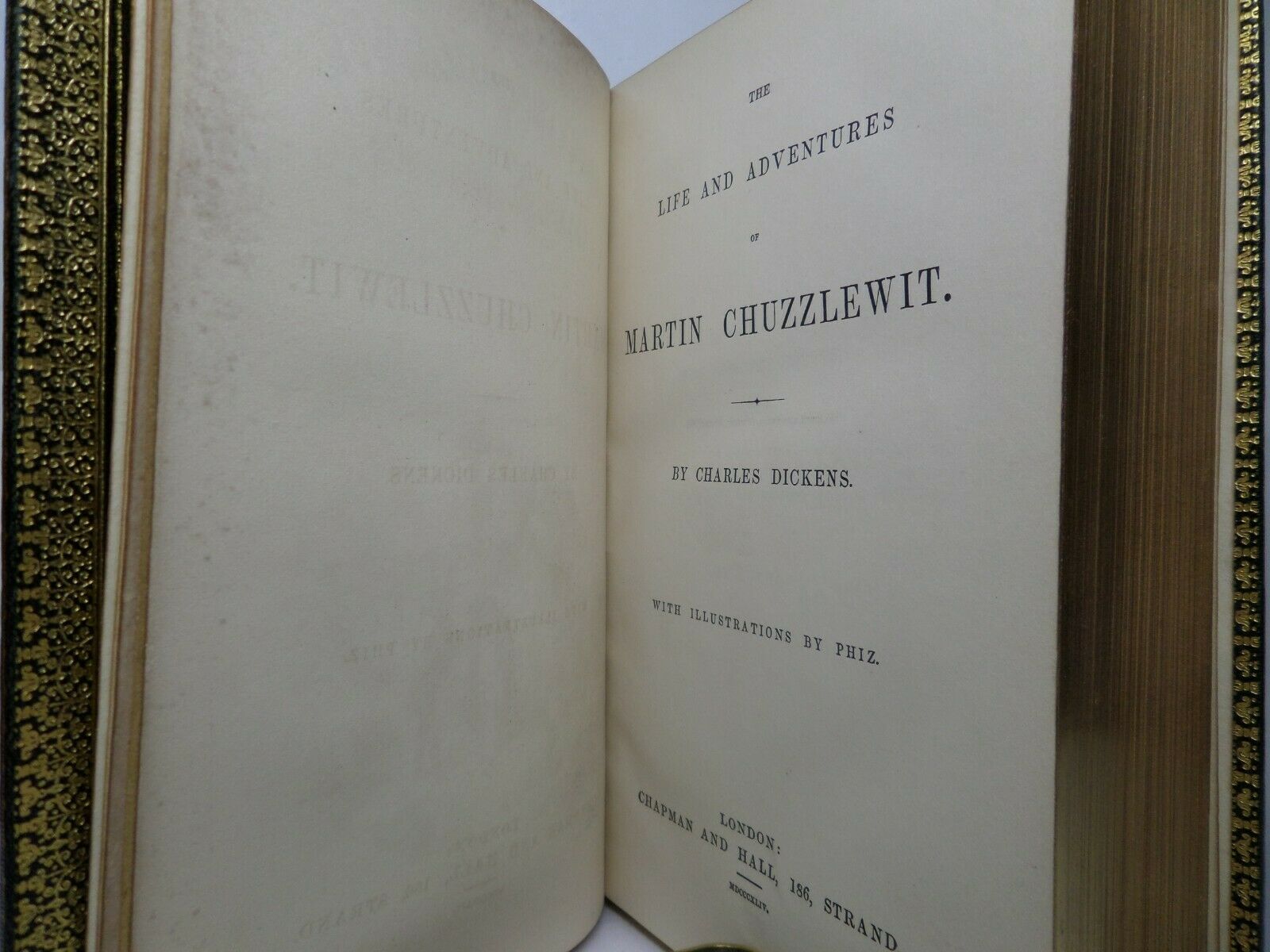 MARTIN CHUZZLEWIT BY CHARLES DICKENS 1844 FIRST EDITION, FINE BAYNTUN RIVIERE BINDING