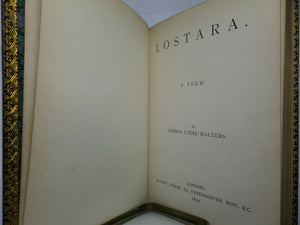 LOSTARA: A POEM BY SOPHIA LYDIA WALTERS 1890 FIRST EDITION, FINE LEATHER BINDING