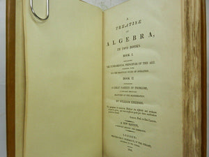 A TREATISE OF ALGEBRA BY WILLIAM EMERSON 1808 New Edition