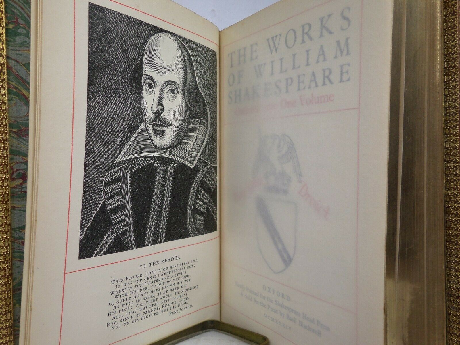 THE WORKS OF WILLIAM SHAKESPEARE 1934 FINE TREE CALF BINDING BY RIVIERE