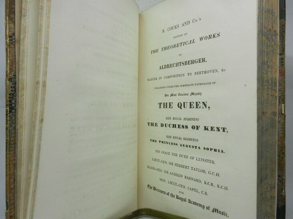 METHODS OF HARMONY FIGURED BASE & COMPOSITIONS BY JOHANN G. ALBRECHTSBERGER 1843