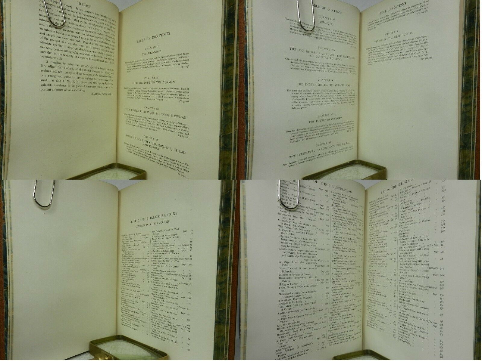 ENGLISH LITERATURE BY GARNETT & GOSSE 1903-1906 BICKERS TREE-CALF BINDINGS IN FOUR VOLUMES