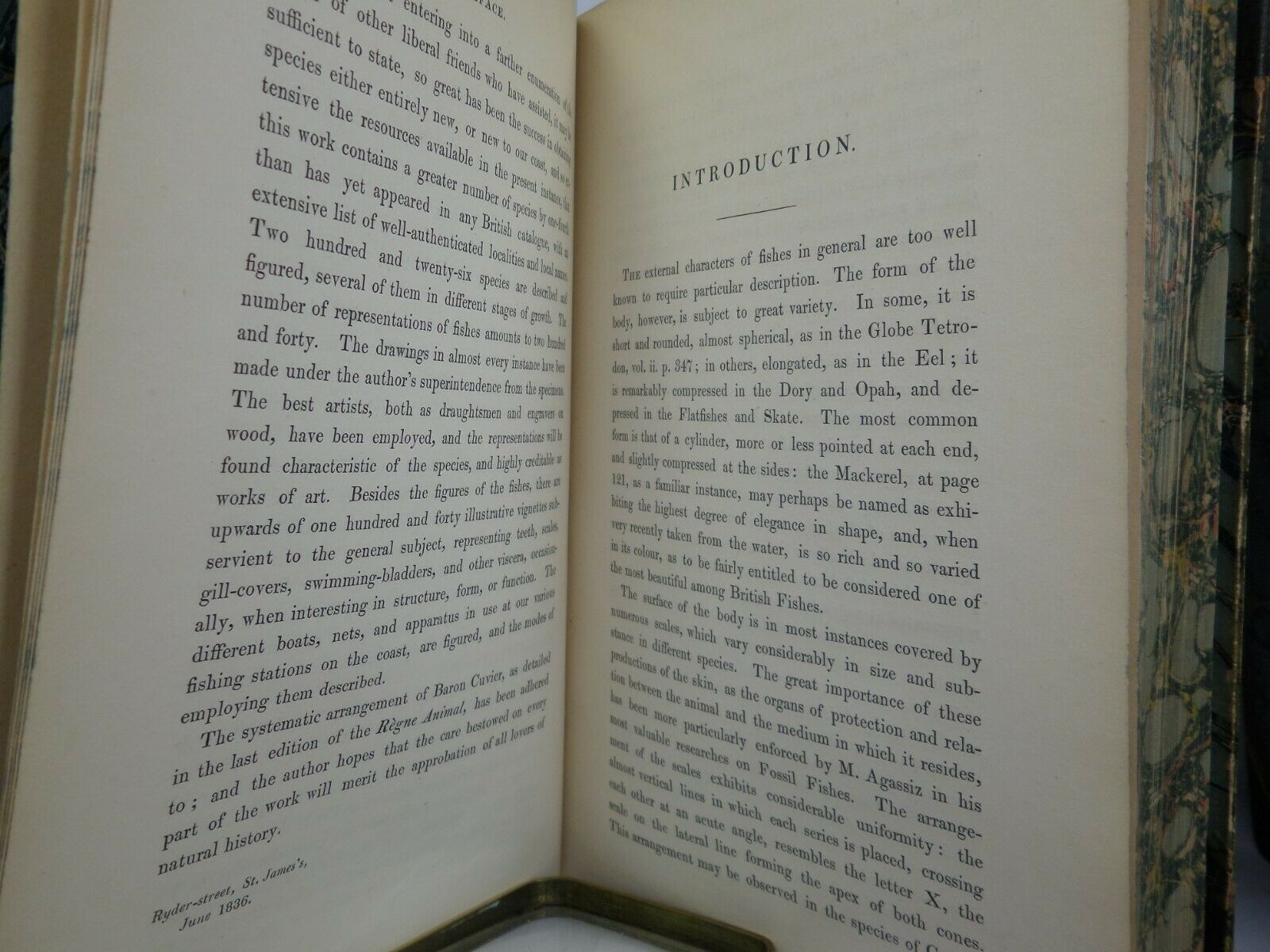 A HISTORY OF BRITISH FISHES BY WILLIAM YARRELL 1836 FIRST EDITION, LEATHER-BOUND