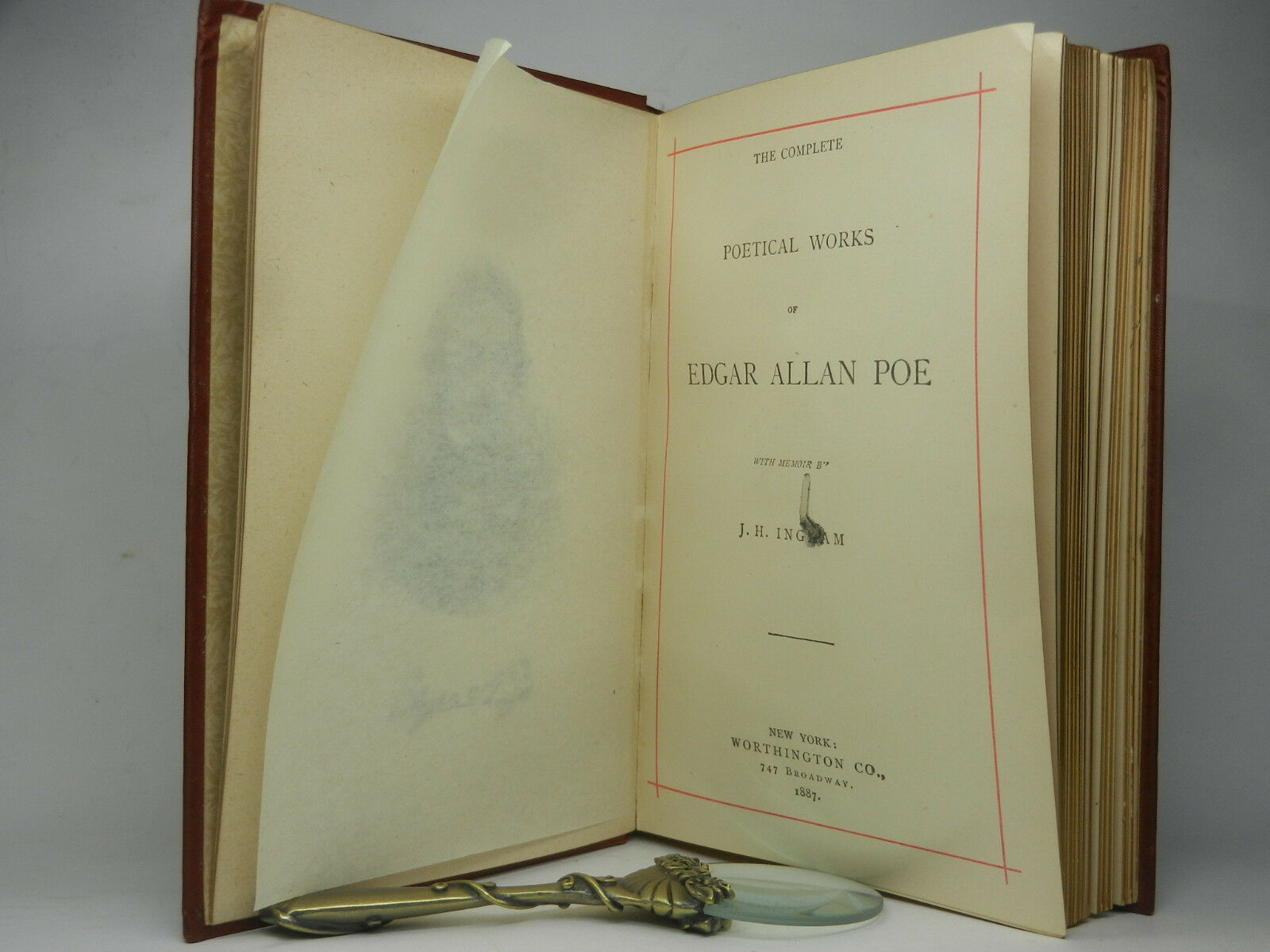 THE COMPLETE POETICAL WORKS OF EDGAR ALLAN POE 1887 Fine Decorative Cloth Covers