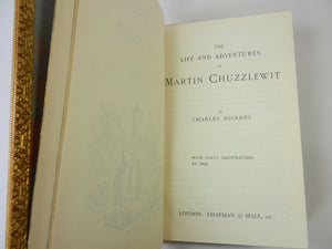 THE LIFE & ADVENTURES OF MARTIN CHUZZLEWIT, CHARLES DICKENS FINE LEATHER BINDING