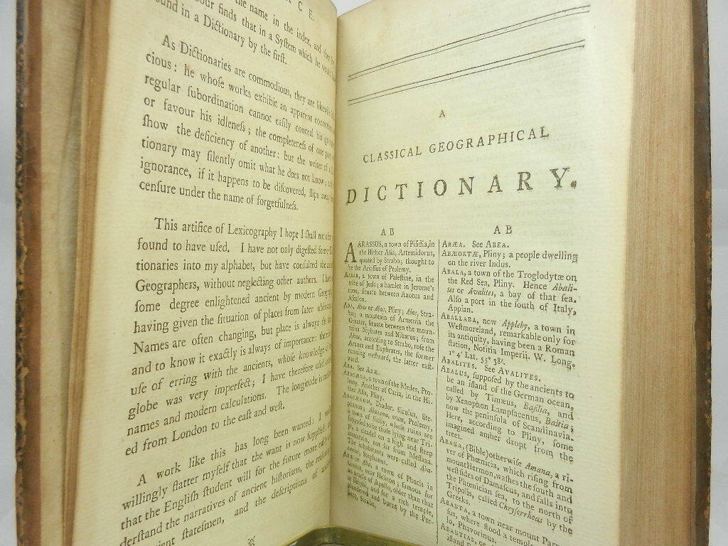 A DICTIONARY OF ANCIENT GEOGRAPHY BY ALEXANDER MACBEAN 1773 FIRST EDITION