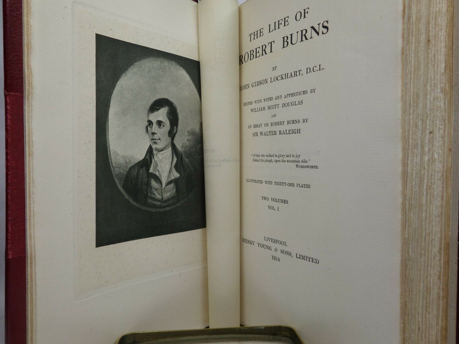 THE LIFE OF ROBERT BURNS BY JOHN GIBSON LOCKHART 1914 FINE LEATHER BINDINGS