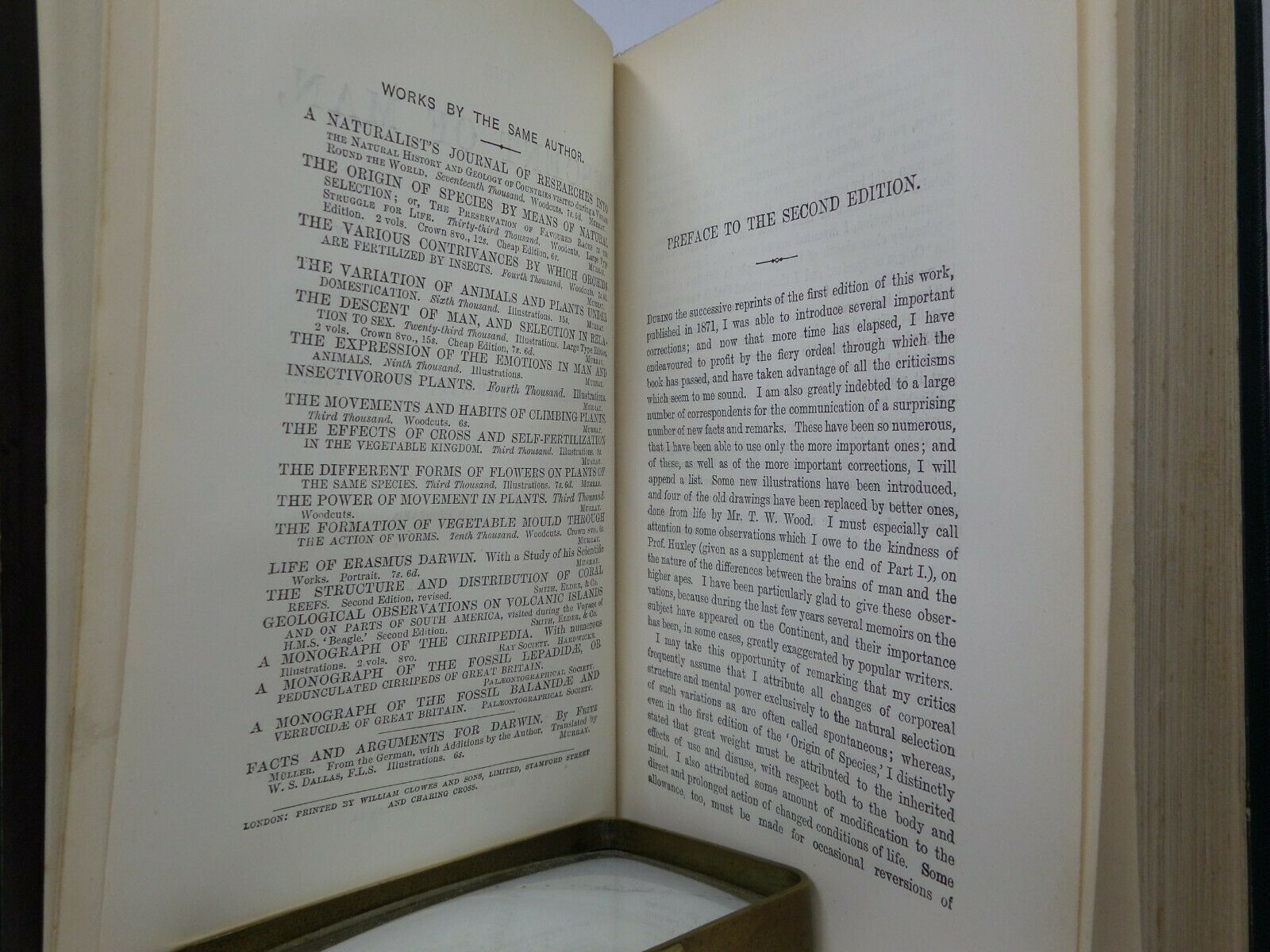 THE DESCENT OF MAN BY CHARLES DARWIN 1888 TWENTY-THIRD THOUSAND