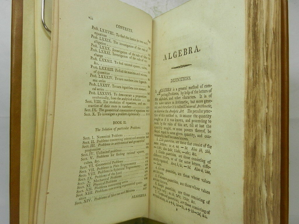 A TREATISE OF ALGEBRA BY WILLIAM EMERSON 1808 New Edition