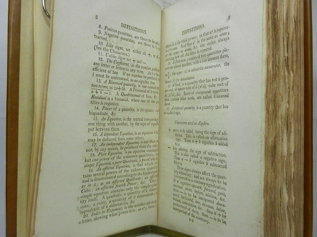 A TREATISE OF ALGEBRA BY WILLIAM EMERSON 1808 New Edition