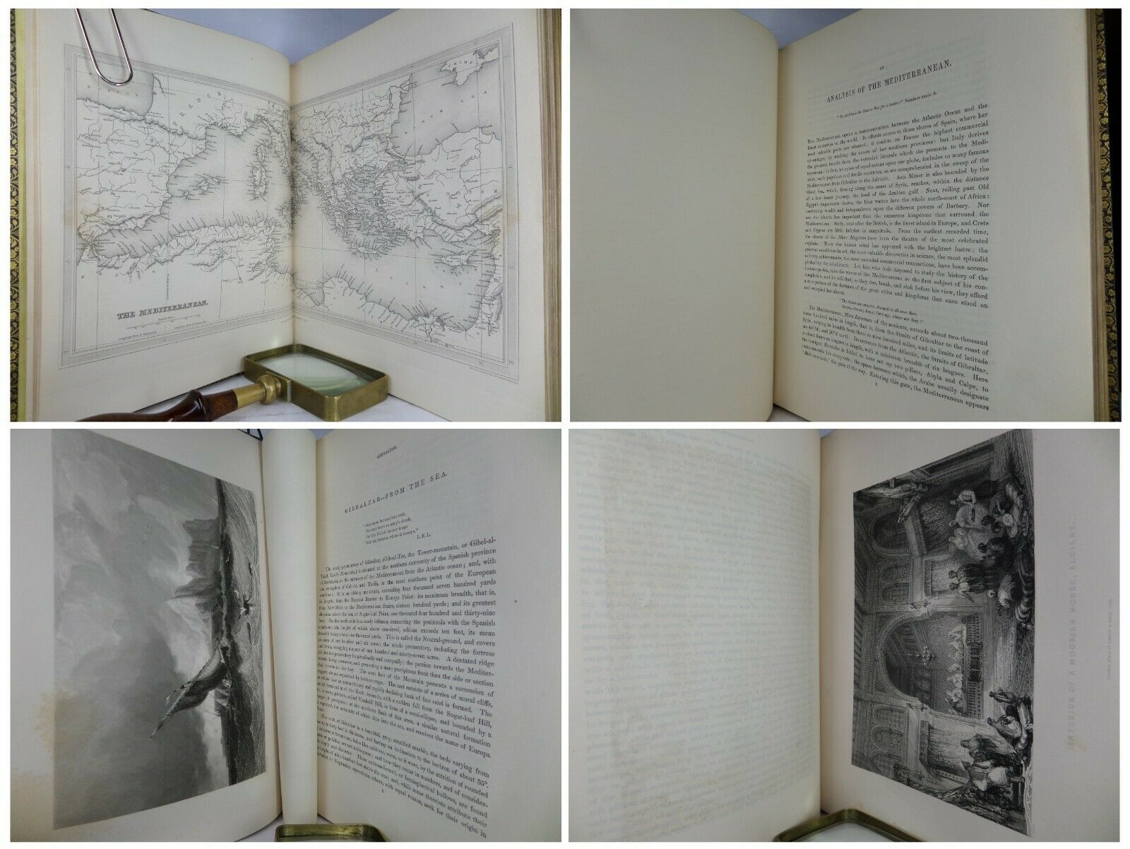 THE SHORES AND ISLANDS OF THE MEDITERRANEAN BY G.N. WRIGHT, FINE LEATHER BINDING