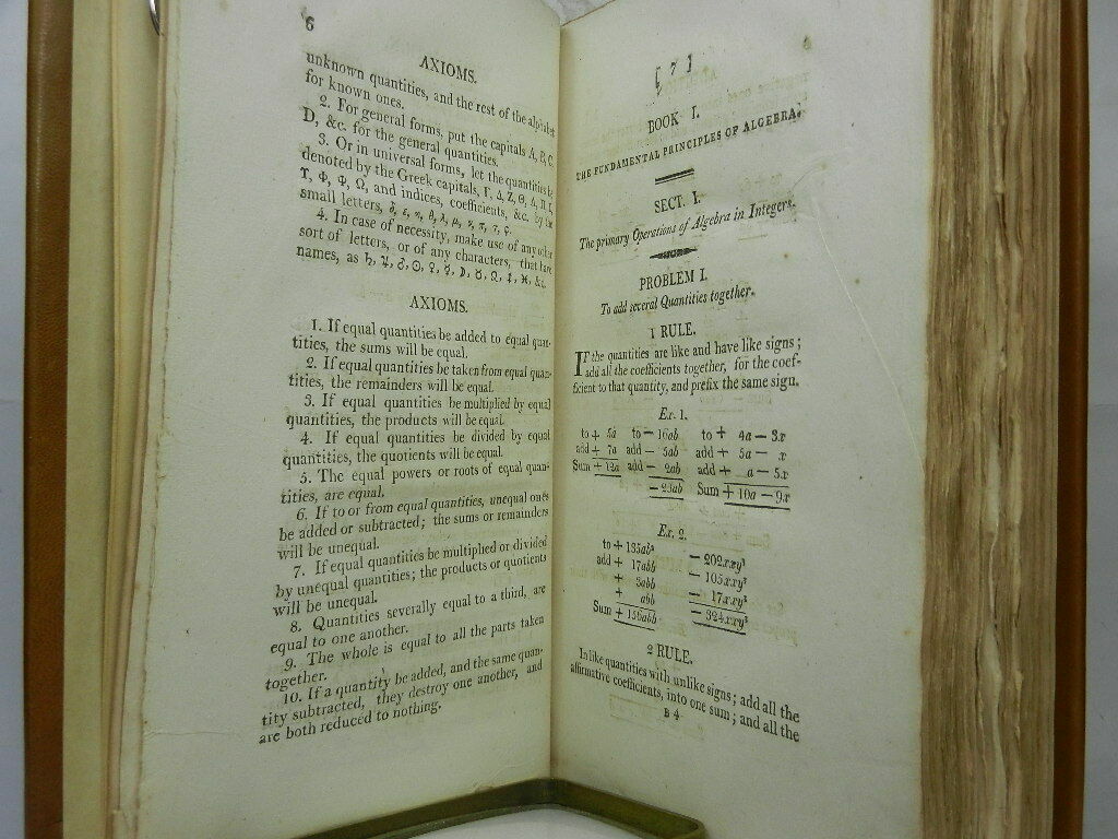 A TREATISE OF ALGEBRA BY WILLIAM EMERSON 1808 New Edition