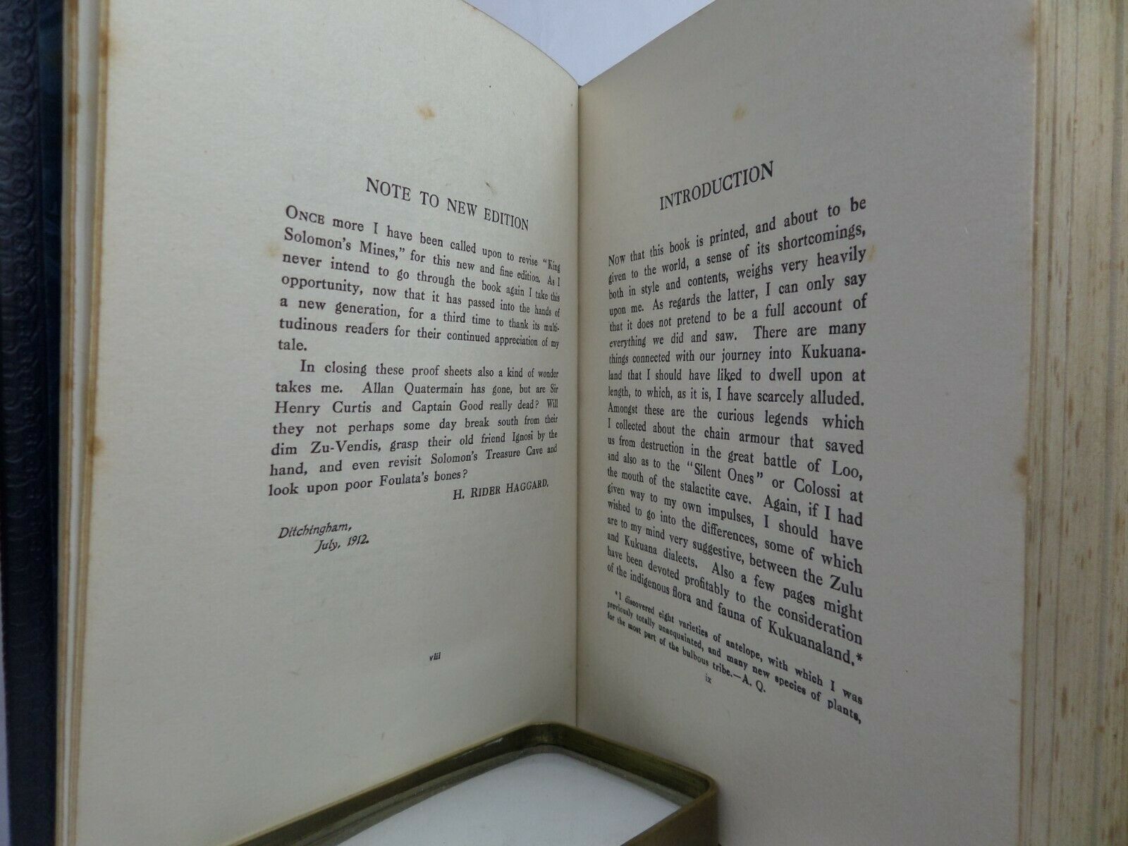 KING SOLOMON'S MINES BY H. RIDER HAGGARD 1912 RIVIERE FINE LEATHER BINDING