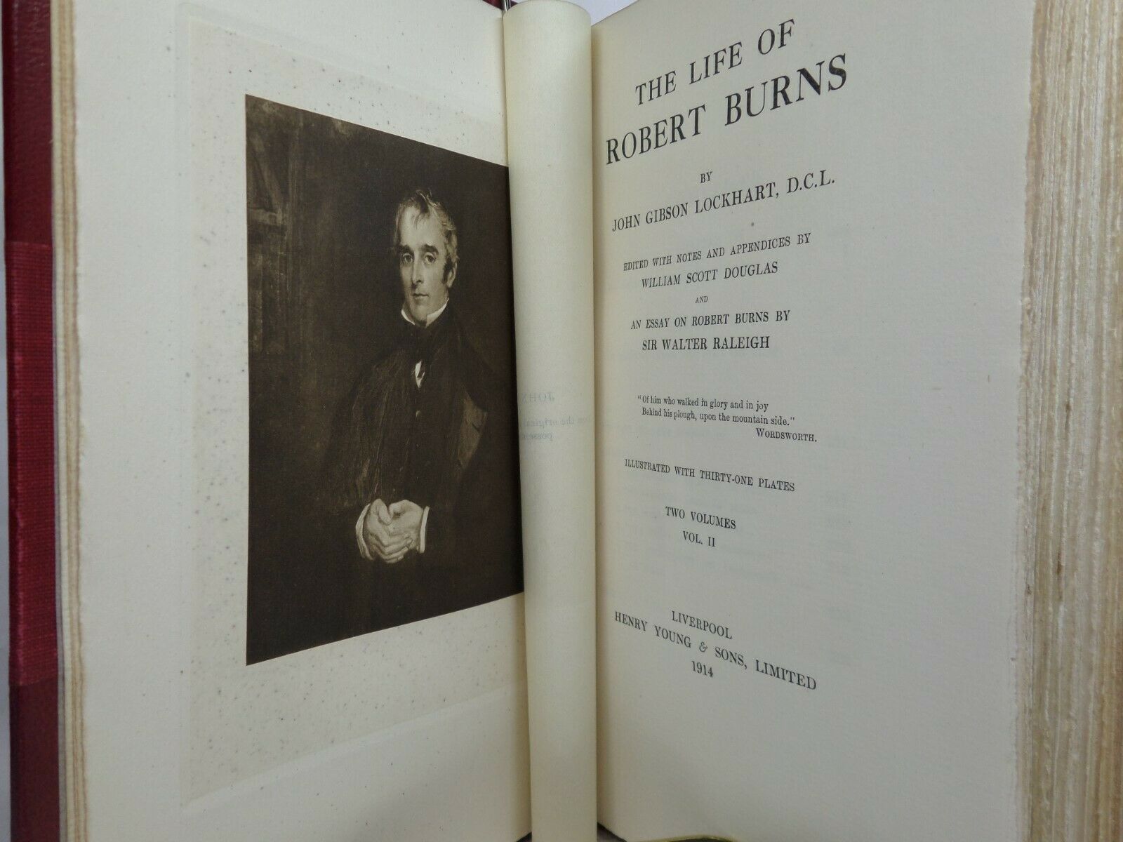 THE LIFE OF ROBERT BURNS BY JOHN GIBSON LOCKHART 1914 FINE LEATHER BINDINGS