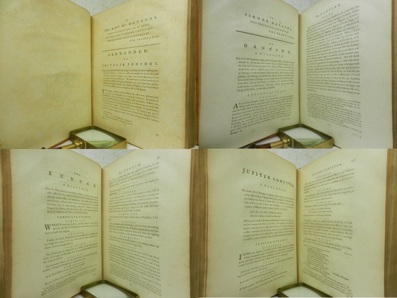 THE WORKS OF LUCIAN BY THOMAS FRANCKLIN 1780 English First Edition, Two Volumes